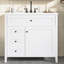 Meuble-lavabo moderne avec lavabo, armoire de rangement autoportante à 3 tiroirs et tablette réglable-1121974470