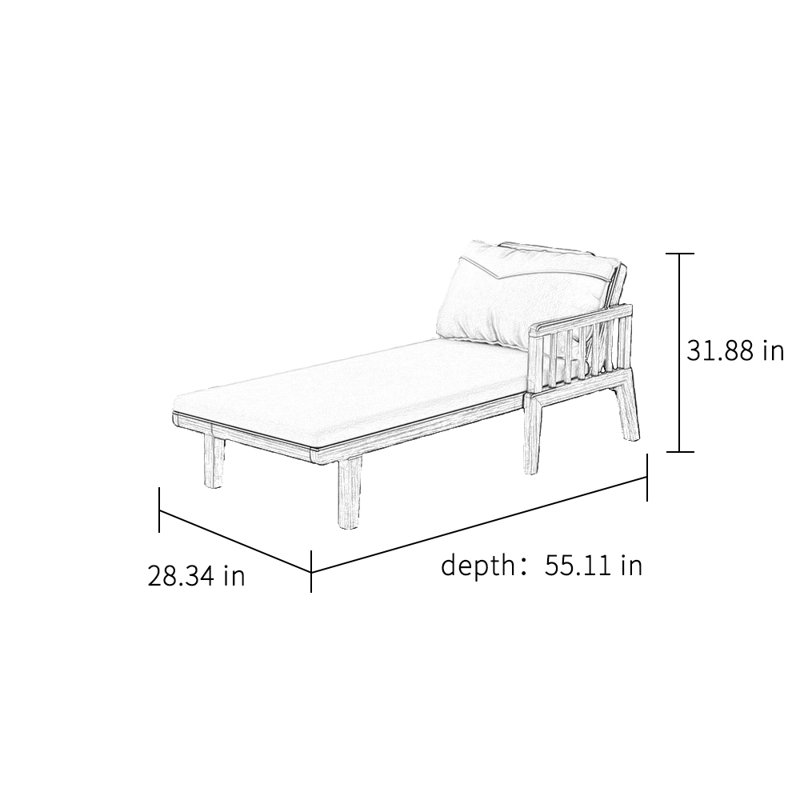 Natesha Upholstered Chaise Lounge, Left Hand Facing