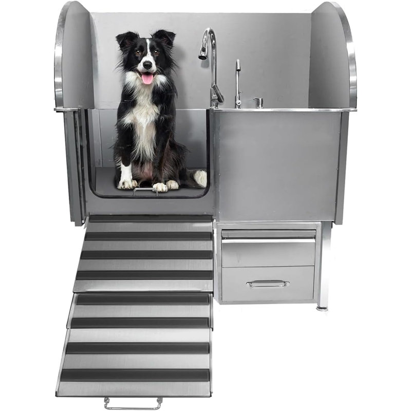 Stainless Steel Dog Shower Large Dog Bath Utility Tub Gaomon