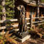 Statue de chien de chasse assis en bronze rétro, sculpture de chien en résine 29 po pour décor de maison de campagne et de style occidental