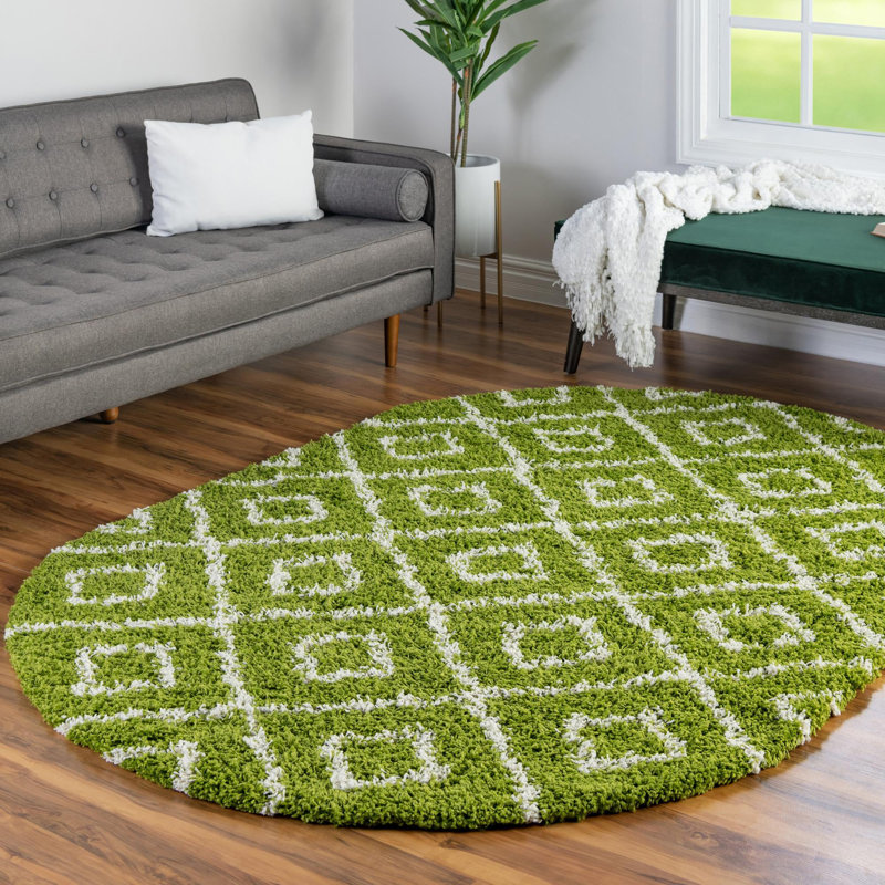 Geometric Indoor Rug, Oval 4' x 6'