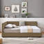 Structure de lit double capitonnée capitonnée, structure de canapé-lit avec dossier et accoudoirs confortables, lit double pour chambre à coucher, salon, velours (80,5 po x 59 po x 30,5 po)-1980142437