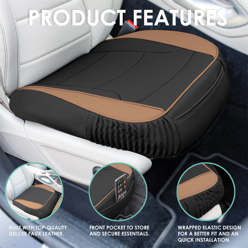 Ensemble de coussins de siège en similicuir de luxe Ultra Comfort, coussin inférieur seulement, Brun / noir