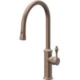 Davoli Pull-Down Kitchen Faucet with Button Sprayer - High Arc Spout