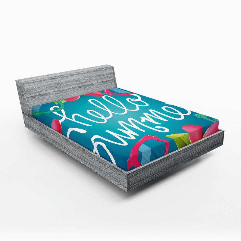 Multicolore drap-housse Ambesonne Hello Summer, Drap-housse très grand californien