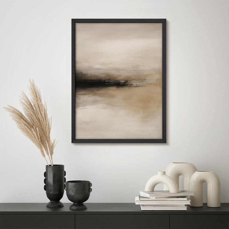 Reproduction d'art encadrée abstraite pour décoration intérieure moderne - 11 po x 14 po, H 14 po x l 11 po, Blanc