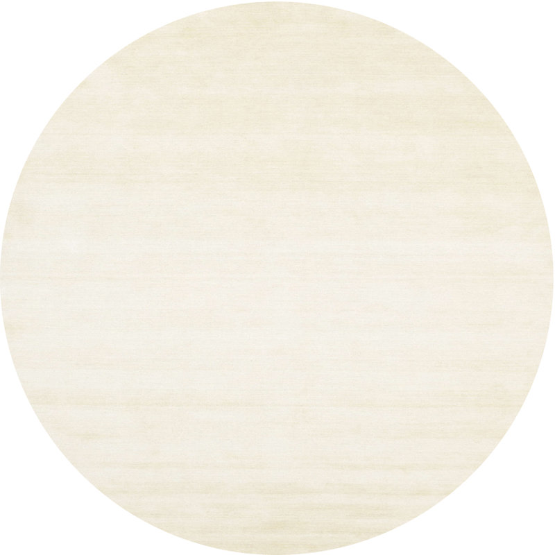 Tapis beige contemporain, Rond 6 pi