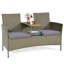 Ensemble de conversation en rotin pour 2 personnes avec table basse et coussins Janik