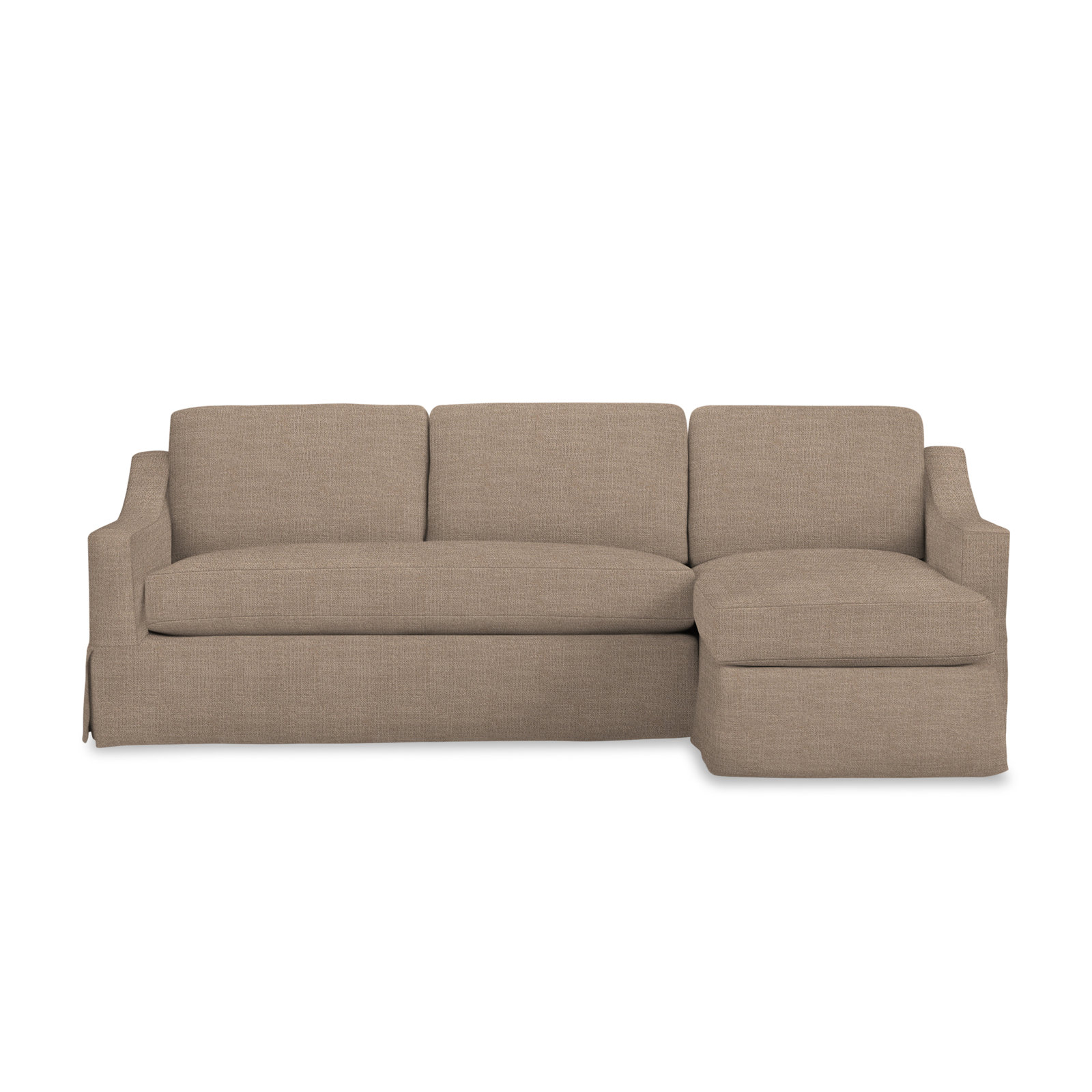 Cranbrook Upholstered Chaise Sectional, Conversation Linen Basketweave, Right Hand Facing