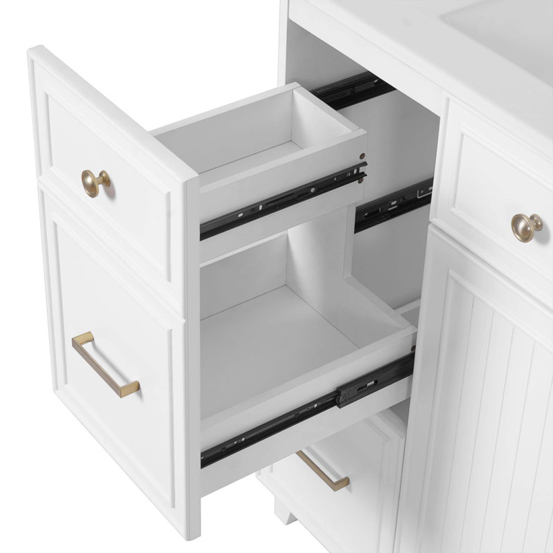 Meuble-lavabo 36 po avec lavabo en céramique, Blanc