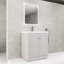 Meuble-lavabo autoportant de 30 po. Lavabo en résine. 2 armoires à porte à fermeture en douceur. Intérieur spacieux. Poignées en métal. Contreplaqué. Commodes. Tablette réglable. Poignée-59467967