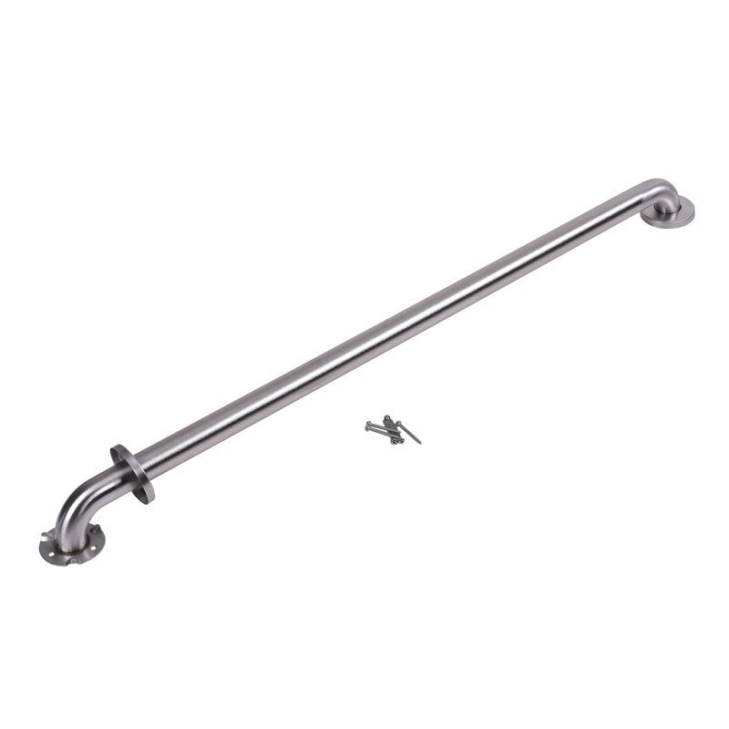 Stainless Steel Grab Bar with Concealed Flange, 42" W, Peened Stainless Steel