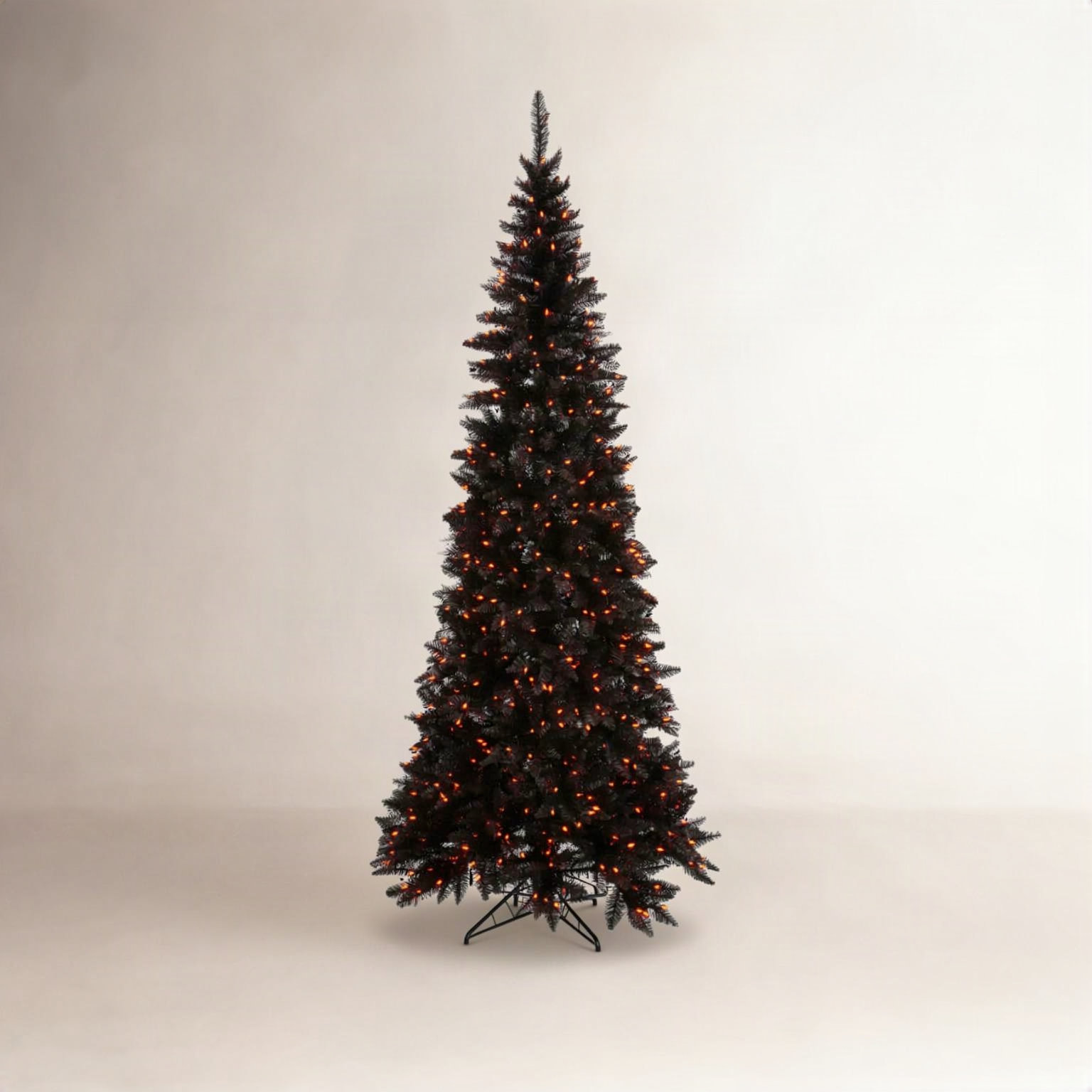 Black Fir Flocked Pre-Lit Christmas Tree, 6.5' H x 34" W