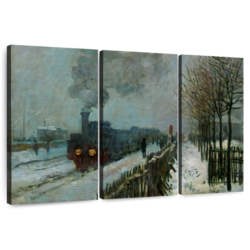 Train Mehar dans la neige 1875, H 32 po x l 50 po