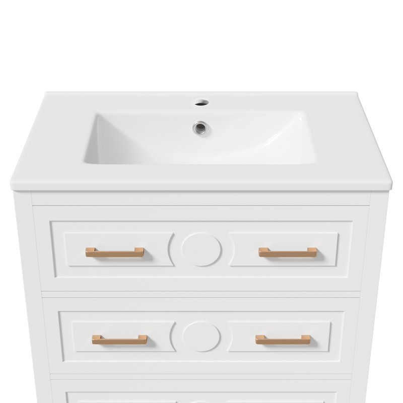 Single Bathroom Vanity with Ceramic Basin