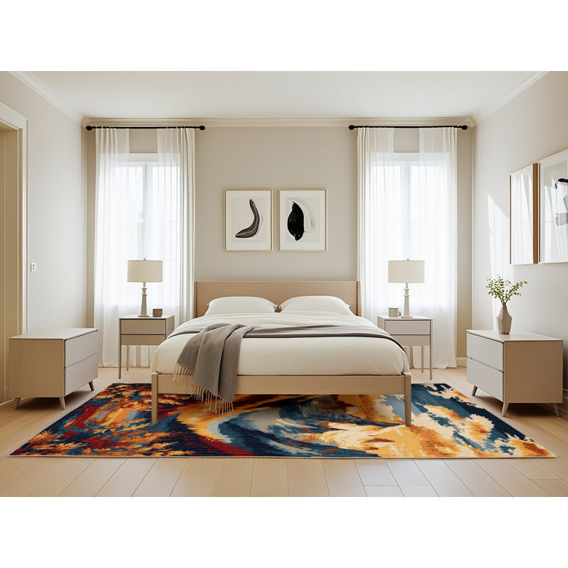 Tapis brun lavable à la machine, Rectangle 5 pi x 8 pi