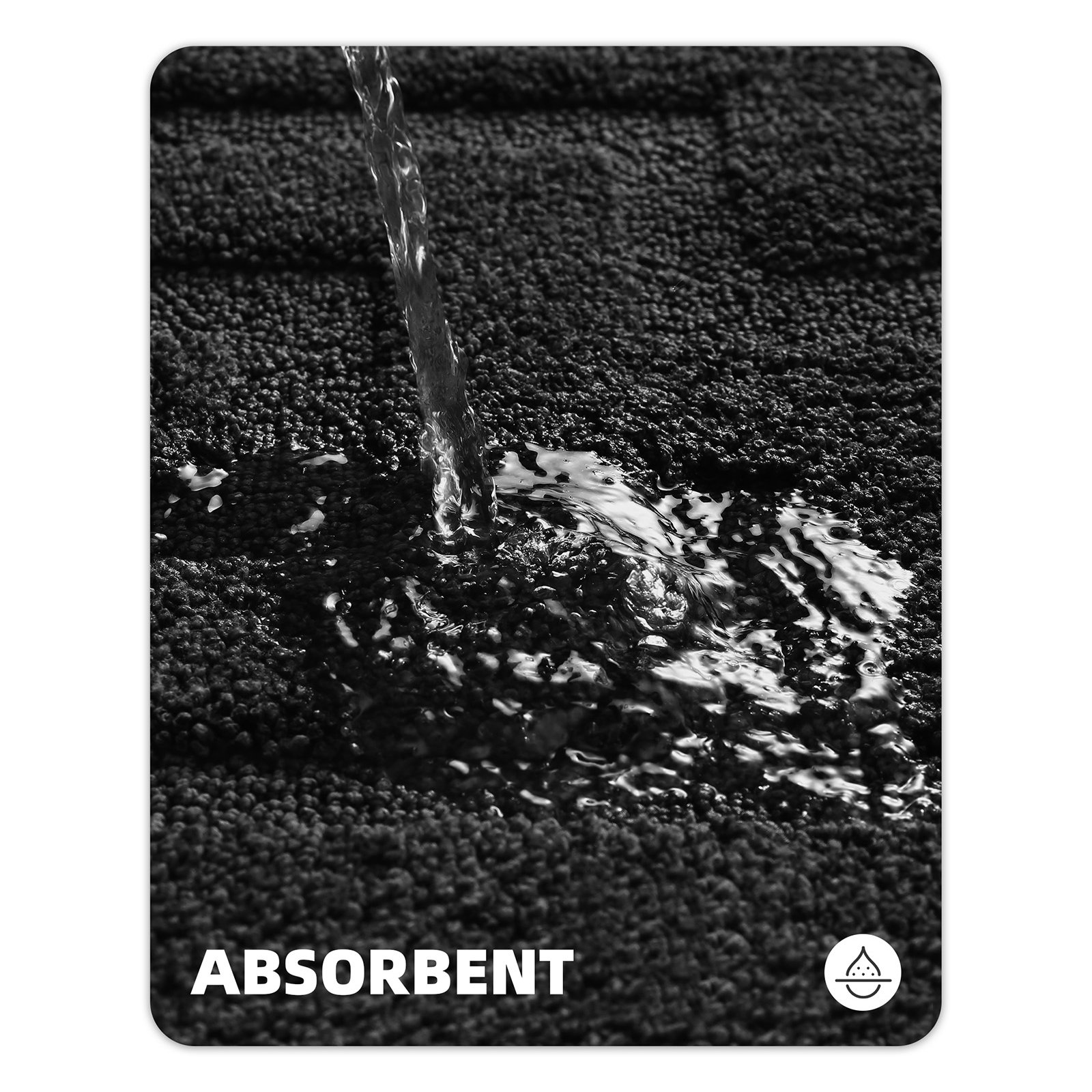 Non-Slip Bath Rug, Black, 20" L x 47" W