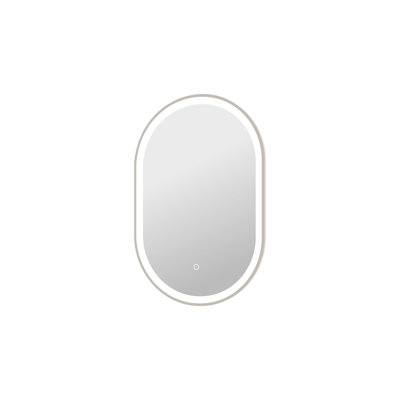 30 Inch Oval LED Front and Backlit Wall Mirror in Silver