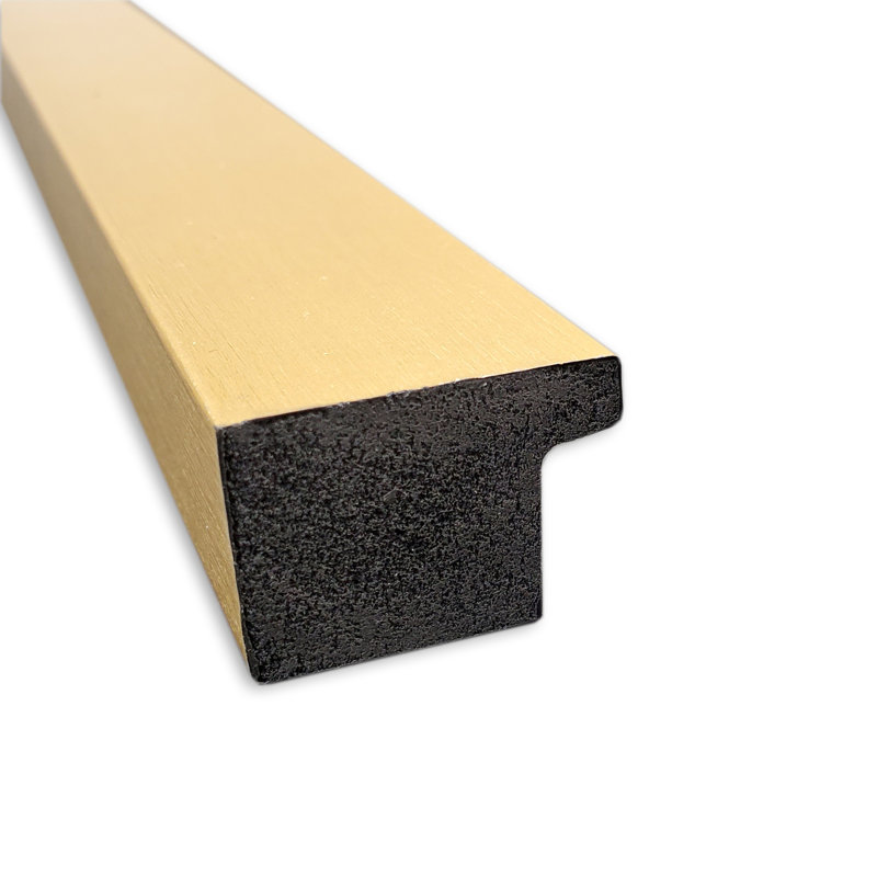 Natural Cork Bulletin Board with Gold Plastic Frame, 14" x 32"
