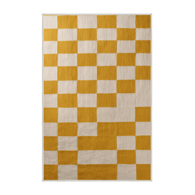 Machine Washable Botanical Brown Area Rug
