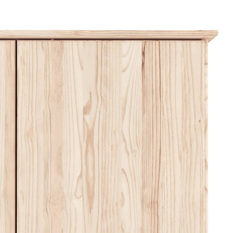 Aabas 2 Door Solid Wood Wardrobe, Brown