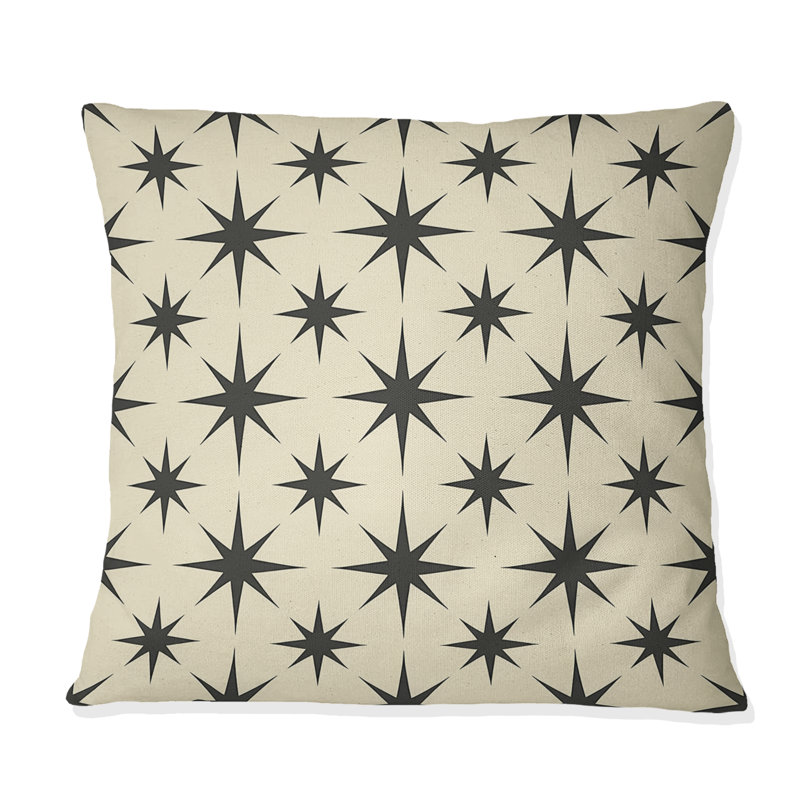 Coussin Mid-Century noir anthracite Mid-Century, H 16 po x l 16 po