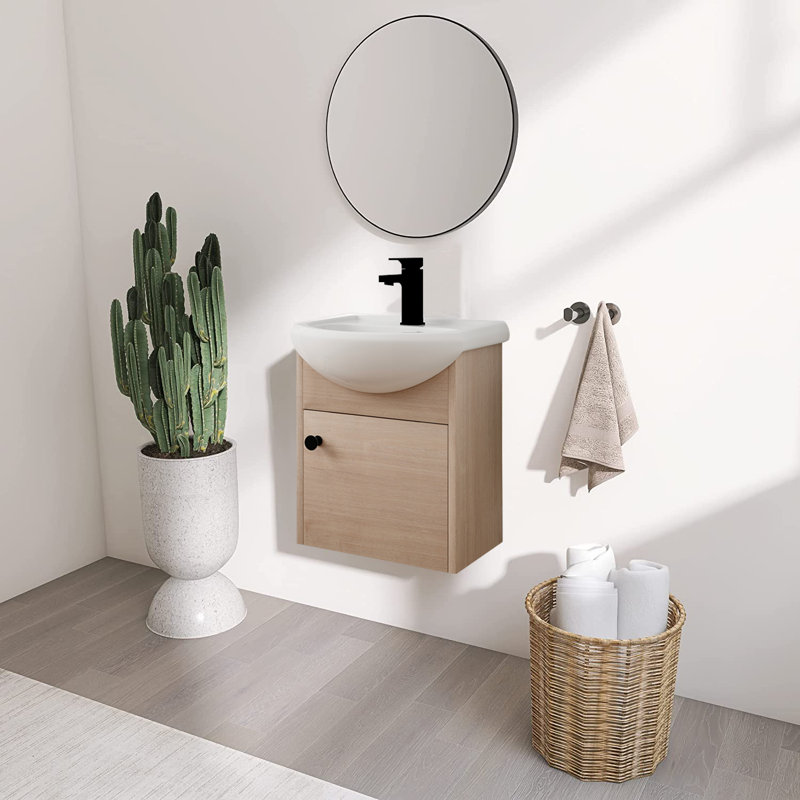 18.1'' Single Bathroom Vanity with Porcelain Top
