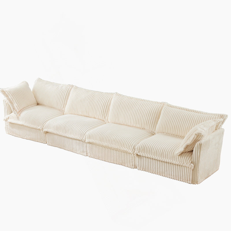 Comfortable Removable-Covered Sofa for Living Room, Enhancing Style and Relaxation, Cream