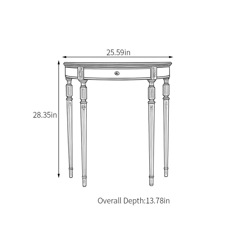 Console Minimalist, H 28,35 po x l 25,59 po x P 13,78 po