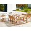 Adamina 6 - Person Acacia Solid Wood Patio Dining Set Rectangular Table