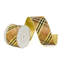 Vickerman 10 Yds Gold and Black Diagonal Plaid with Gold Trim/Backing Ribbon.-158947090