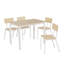 Ensemble de table de salle à manger 5 pièces avec 4 chaises, ensemble de table de cuisine et chaises de 43 po pour 4 personnes, table de salle à manger avec structure en métal et panneau de fibres à densité moyenne, parfait pour les petits espaces, -2028059045