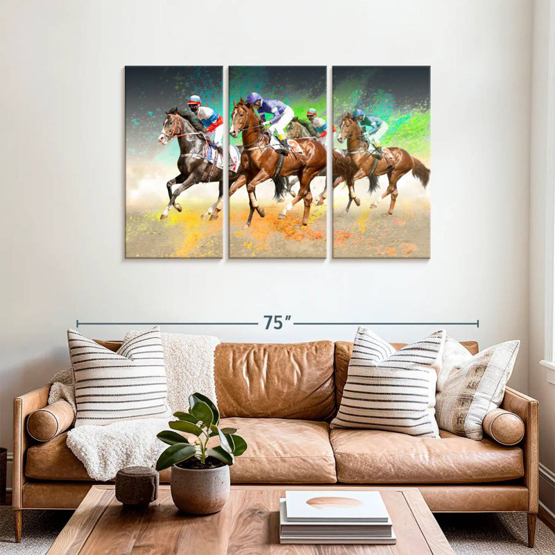 Course de chevaux Sirci, H 36 po x l 57 po