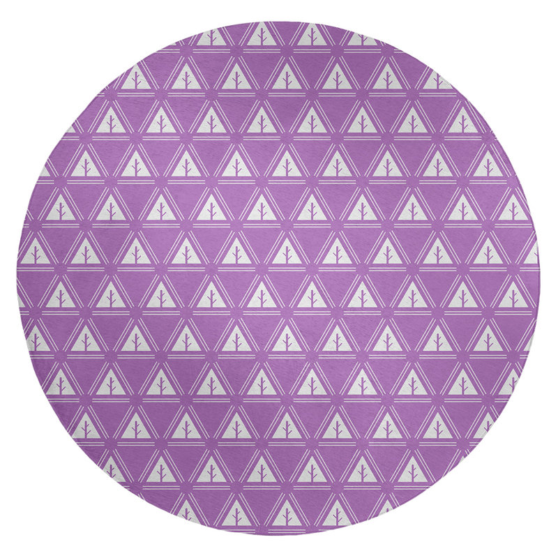 Chenille Geometric Indoor Rug, Round 5'
