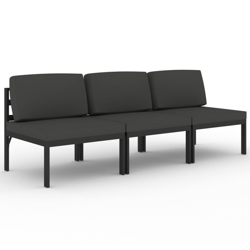 Canapé de patio rectangulaire de 25,4 po de largeur avec coussins