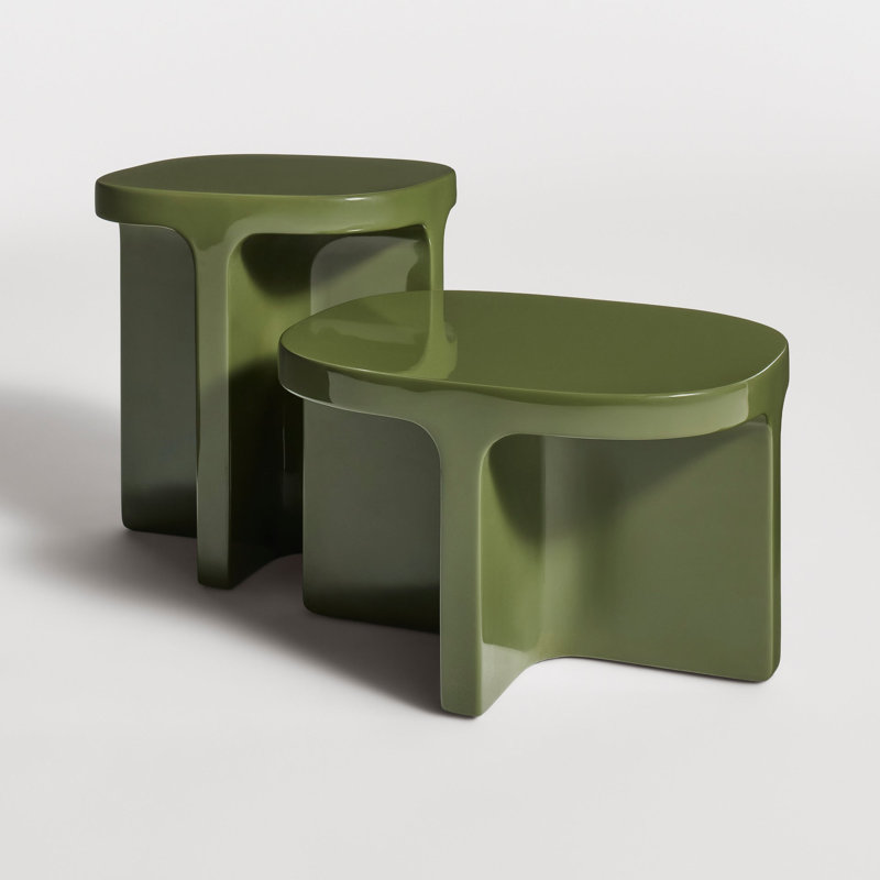 Small Talk Outdoor Side Table, 17" H x 16" W x 14" D, Olive