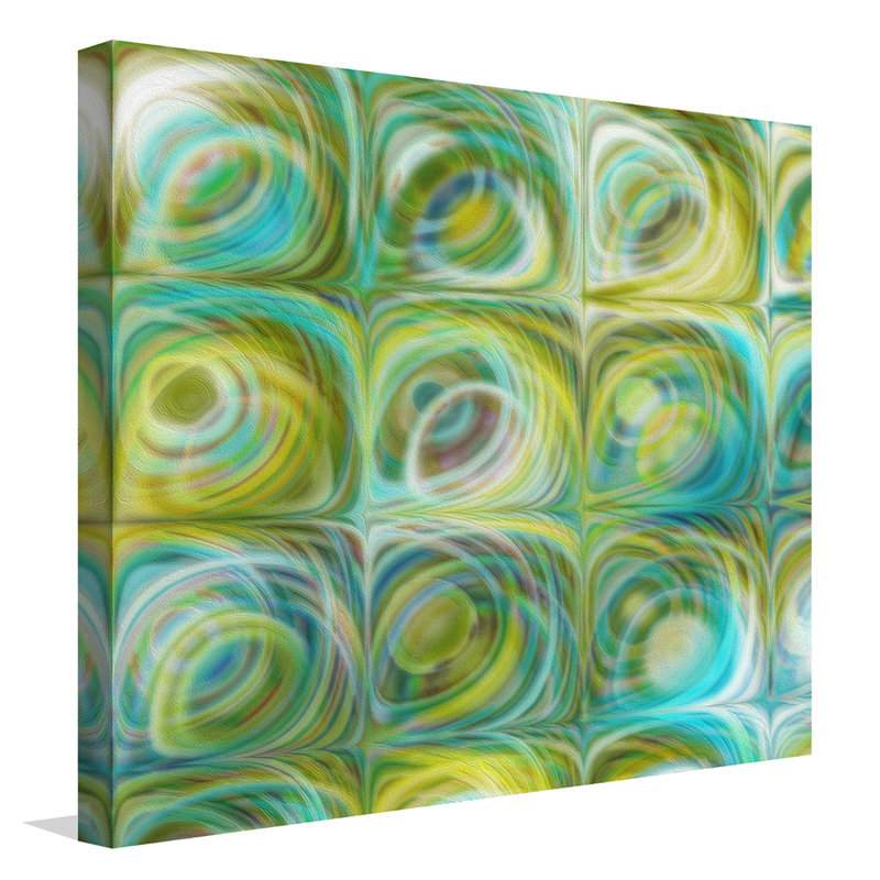 « cercles et carrés 46 », impression, H 18 po x l 18 po x P 1 po, Toile tendue