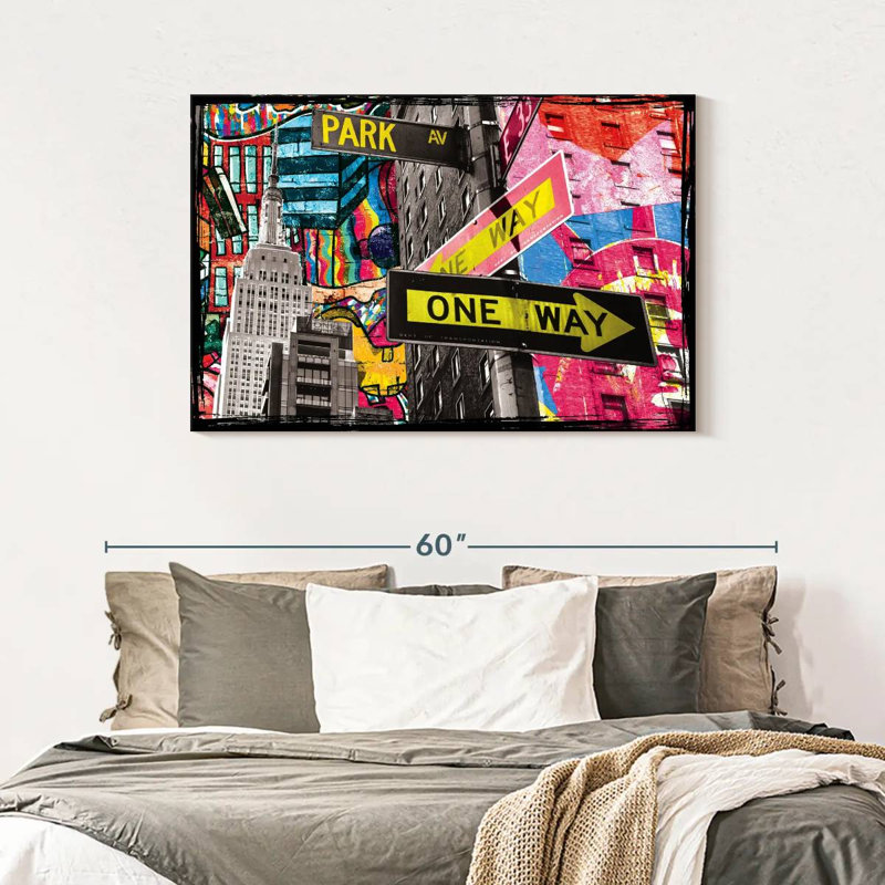 Plaque de rue de New York, grunge, H 30 po x l 45 po