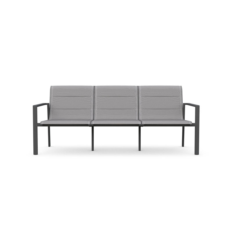 Amalfi 3 Seat Sofa White, Charcoal