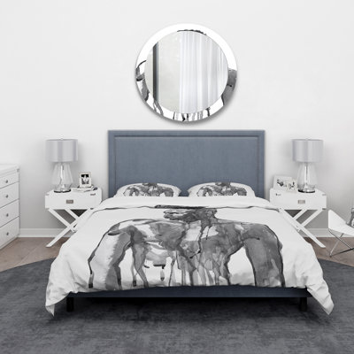 Handsome African Man Portrait On White I - Modern Duvet Cover Set - Microfiber Polyester
