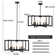 7 - Light 21.3" Wide Geometric Candle-Style Square / Rectangle Lantern Chandelier