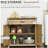 HOMCOM Farmhouse Sideboard Buffet Cabinet, Barn Door Coffee Bar Cabinet with Drawer and Adjustable Shelf, Kitchen Cabinet for Living Room, Entryway, Natural Wood Effect-129381719
