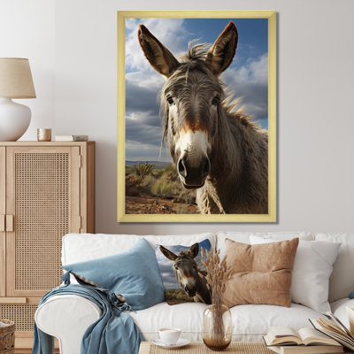 " Gray Donkey Portrait Vibrant "