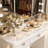 43.3" W Makeup Vanity Desk with Tri-Fold Mirror, 15 LED Lights and 9 Drawers