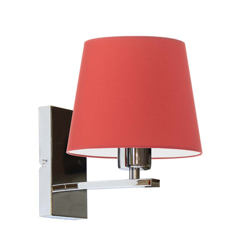 Asawir Steel Armed Sconce, Red, Chrome