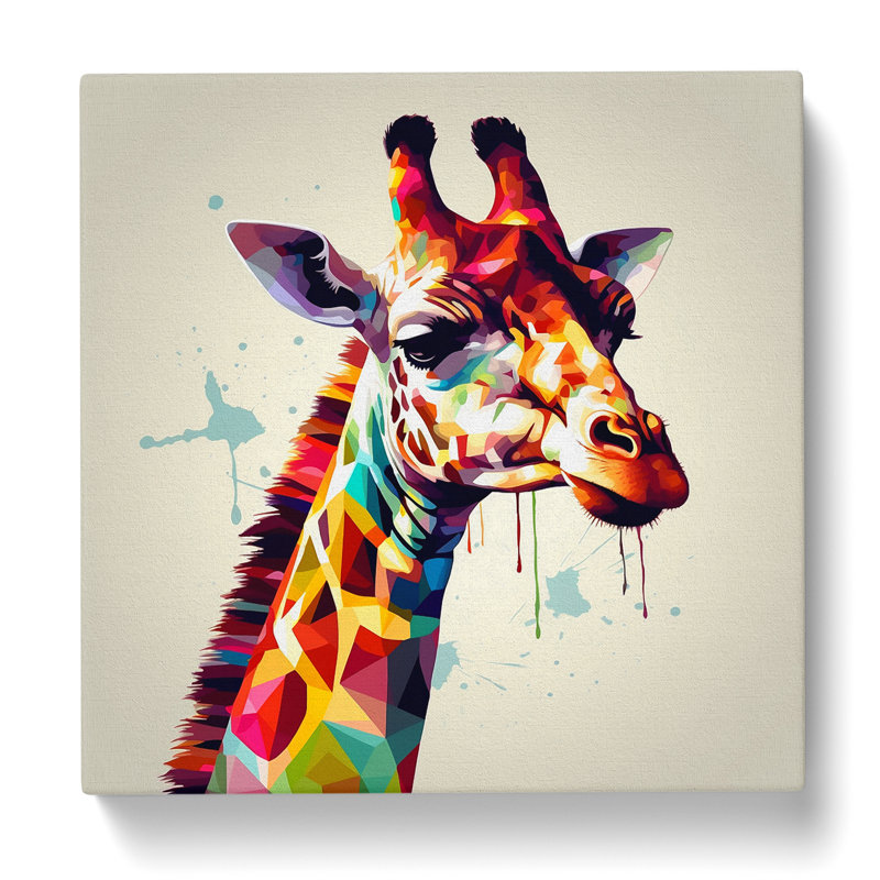 Giraffe Graphic Art - Wrapped Canvas
