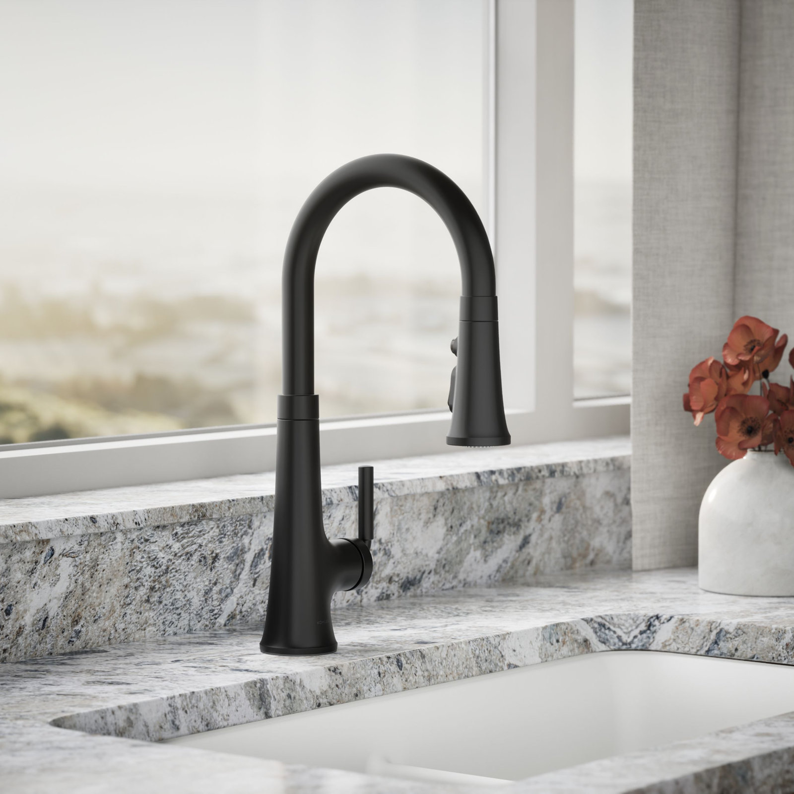 Tone Pull-Down Kitchen Faucet, Matte Black