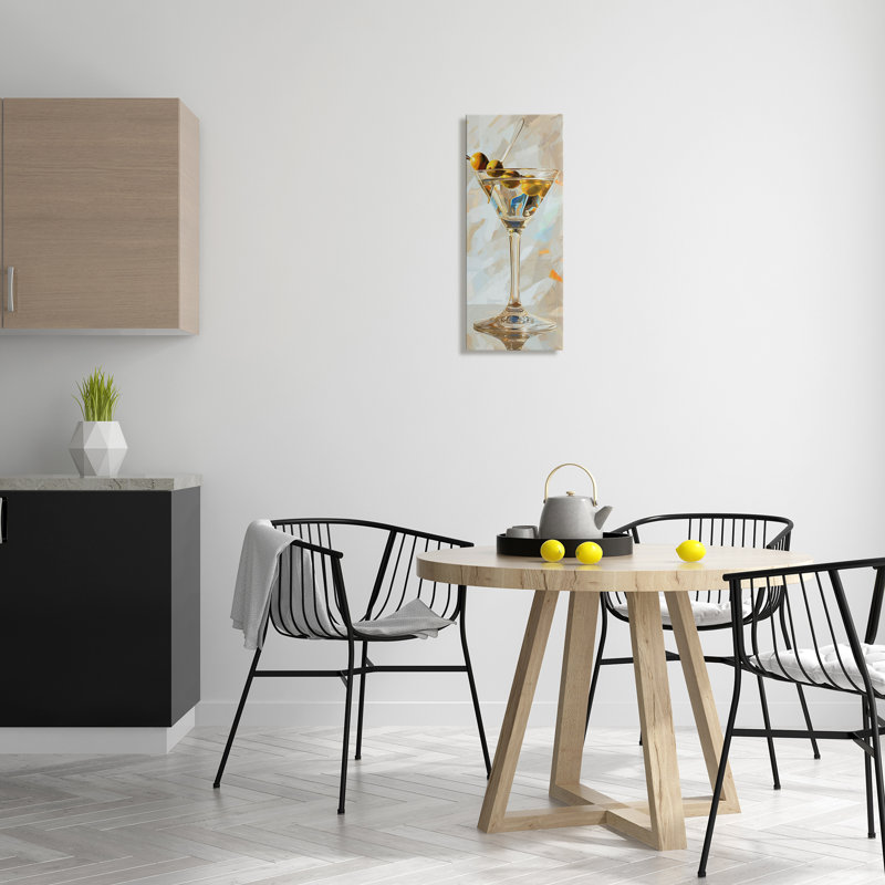  Art mural neutre sur toile Martini par LSR Design Studio, H 24 po x l 10 po