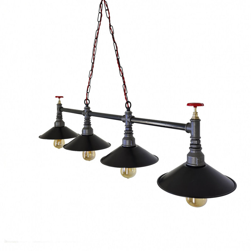 4 - Light Kitchen Island Pendant, Black