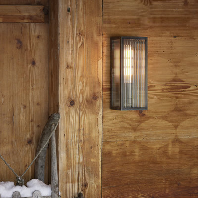 Lunde Rubbed Bronze Outdoor Flush Mount